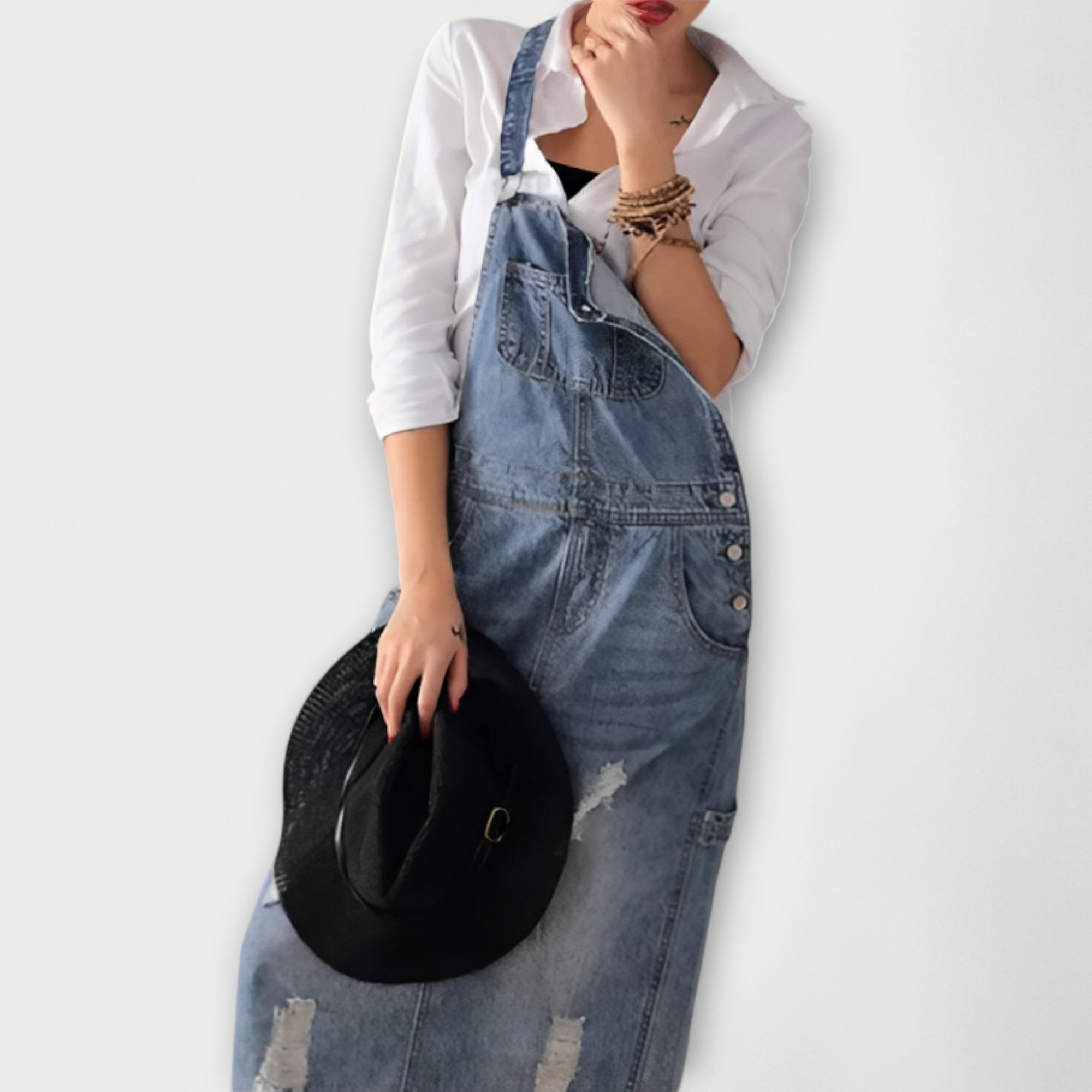 Alexa - Dżinsowa sukienka maxi